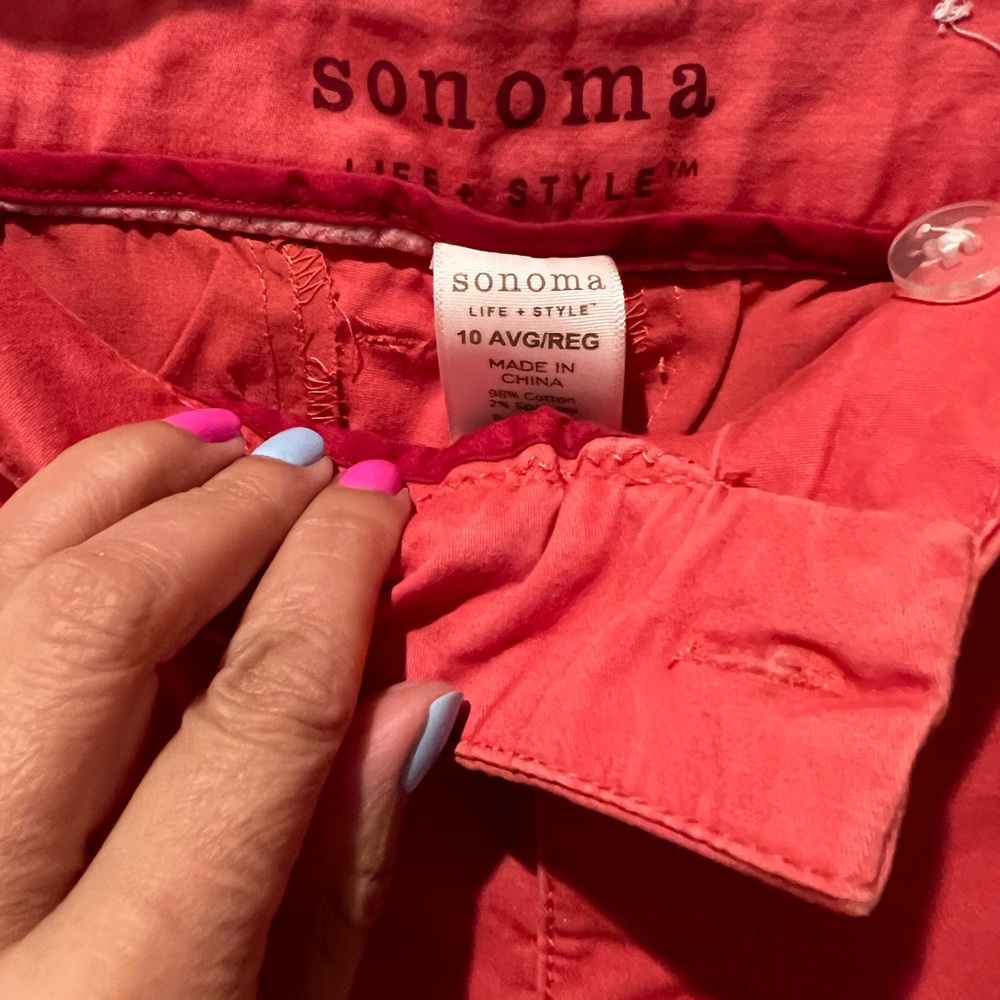 Sonoma coral pink orange Straight Leg Pants sz 10 - Picture 4 of 4